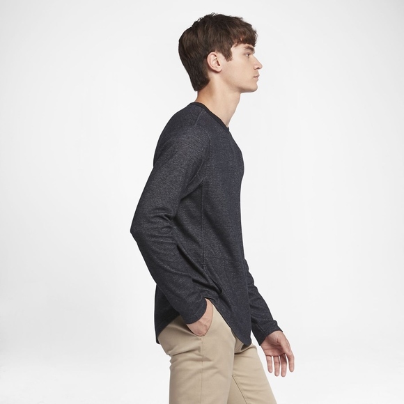 Hurley POLAR LIGHT Men's Crew Sweatshirt - Black - Picture 4 of 8